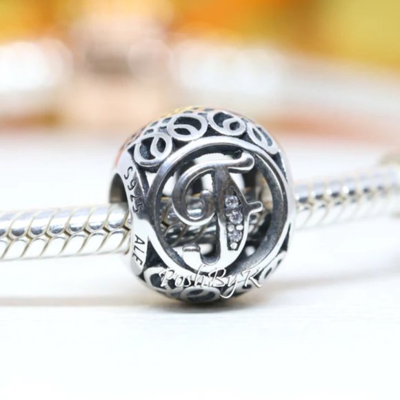 PANDORA Vintage Initial Letter F Charm 791850CZ - Picture 3 of 3
